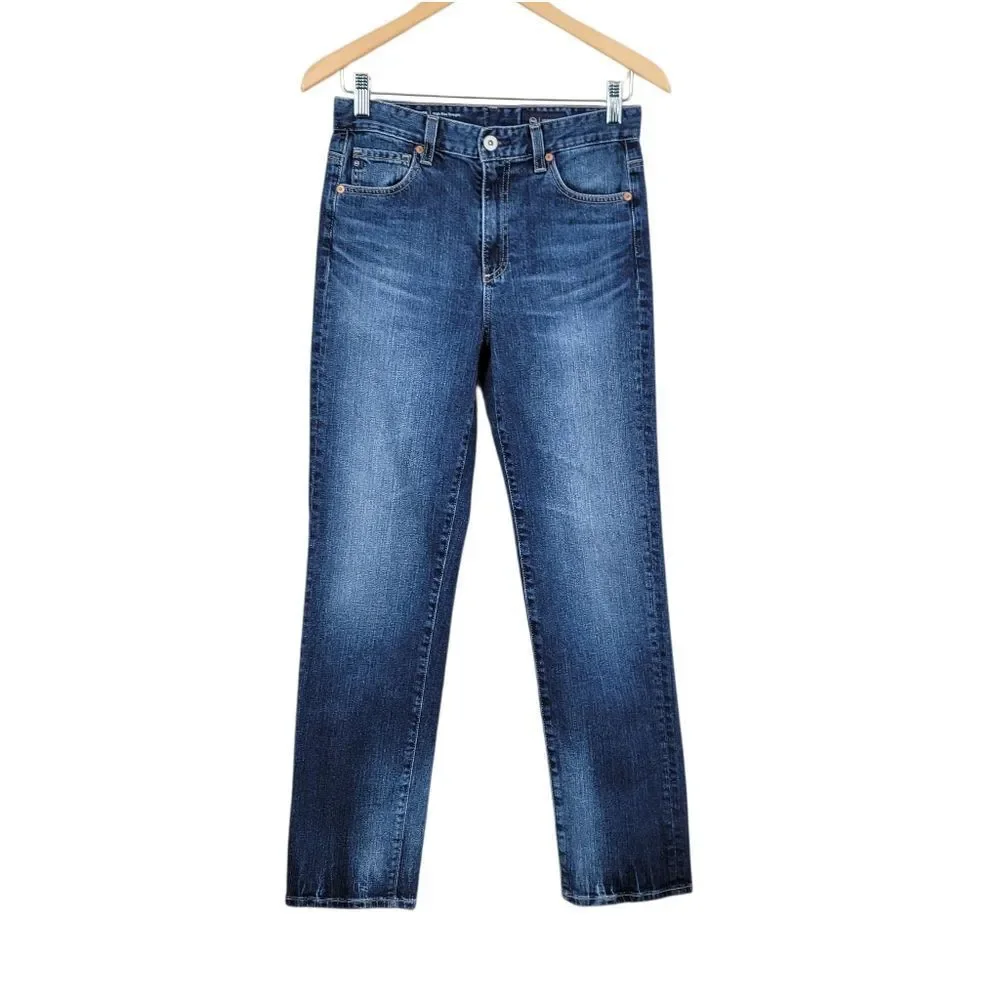 Ag Adriano Goldschmied Saige High Rise Straight Dark Wash Denim Blue Jeans